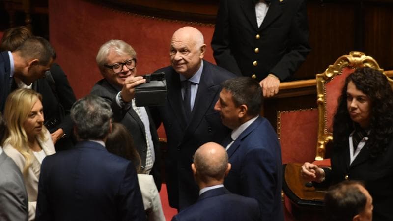 Roma, 30 ottobre: il ministro Nordio in Senato dopo il voto finale sulla riforma della giustizia
