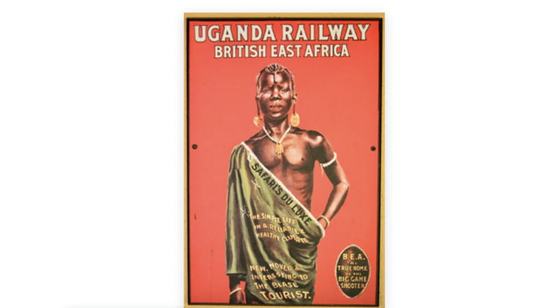 Un poster pubblicitario della Uganda Railway dei primi del Novecento