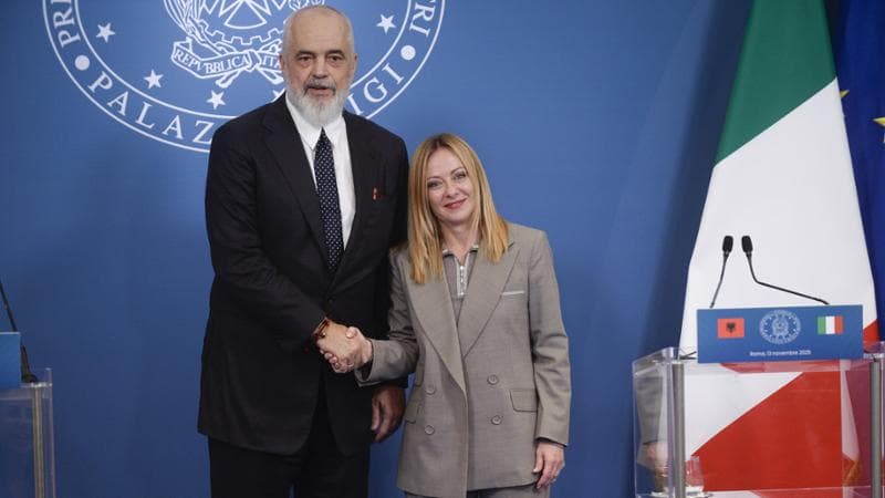 Giorgia Meloni Edi e Rama&nbsp;a villa Pamphilj a Roma
