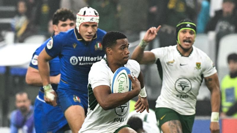 Il Sudafrica gioca con un uomo in meno per 70 minuti ma batte gli azzurri: a Torino finisce 32-14