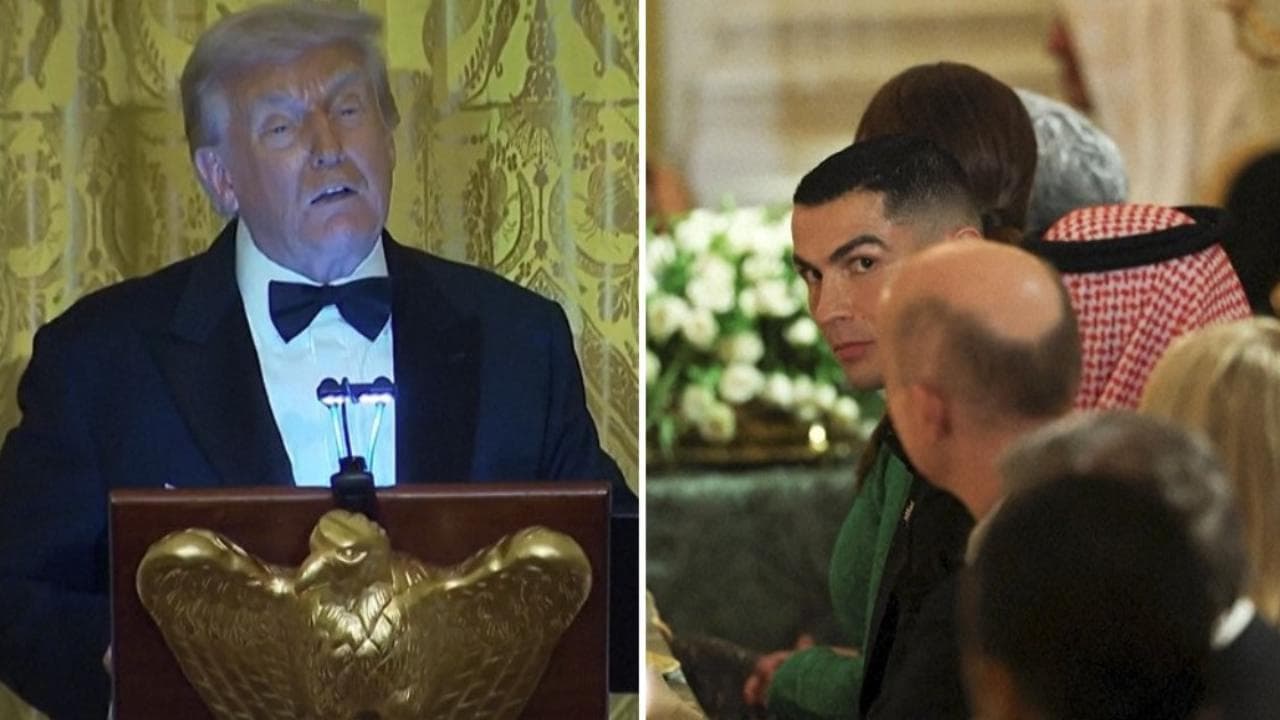 Trump e Ronaldo alla cena di gala: "Mio figlio è un suo grande fan, ora mi rispetta un po' di più"