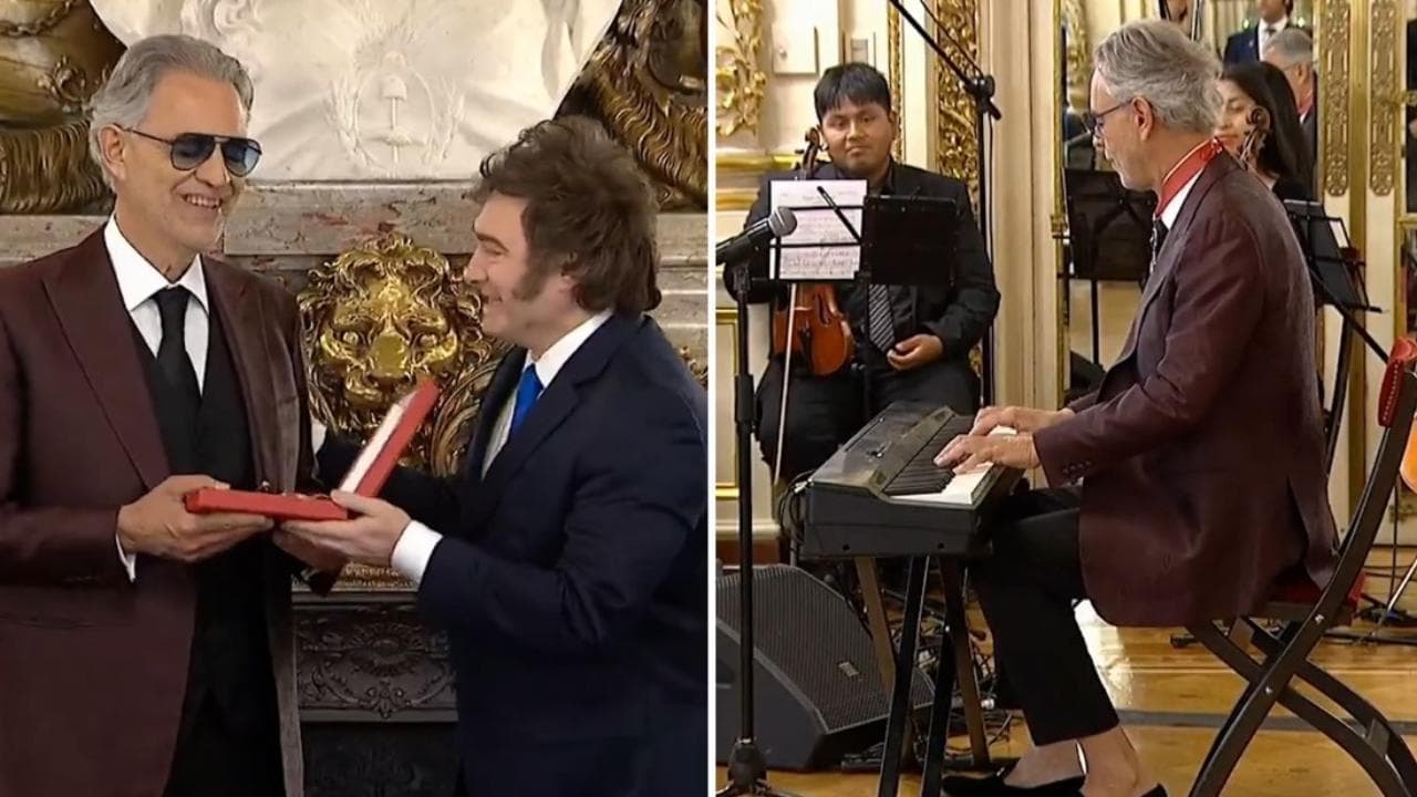 Argentina, Andrea Bocelli ospite del presidente Milei canta "Bésame mucho"
