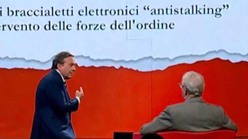 Chiambretti e Feltri durante la trasmissione