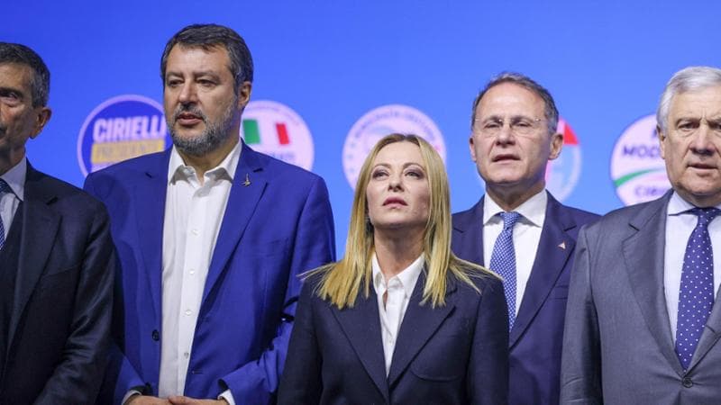 Napoli, 14 novembre: Giorgia Meloni con Matteo Salvini, Edmondo Cirielli e Antonio Tajani
