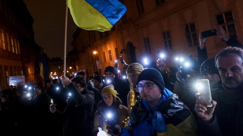 Praga, 25 novembre: una manifestazione a sostegno dell'Ucraina