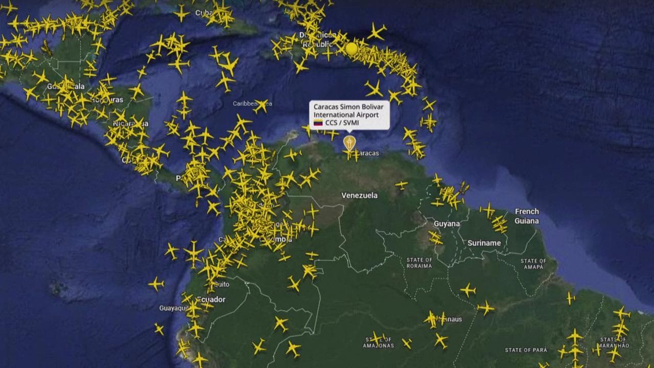 Il cielo sopra Caracas: lo spazio aereo del Venezuela vuoto dopo l'annuncio di Trump