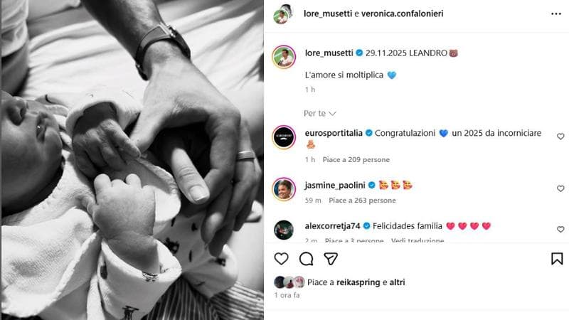 L'annuncio su Instagram (lore_musetti)