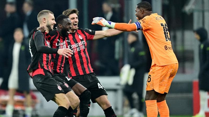 Maignan esulta a fine partita