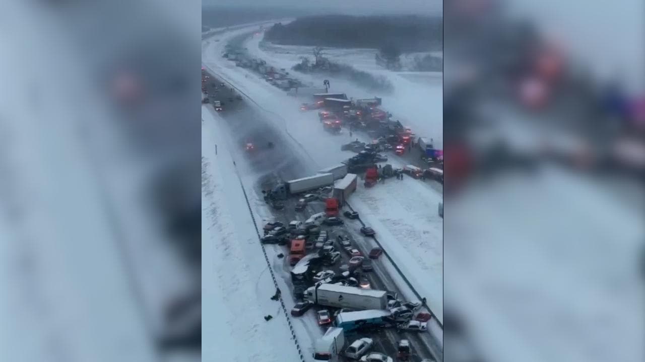 Stati Uniti, neve e ghiaccio nell'Indiana: maxi tamponamento sull'autostrada