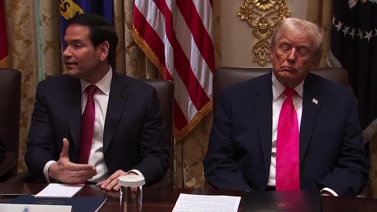 "Trump dorme durante la riunione di Gabinetto". "No, era solo concentrato"