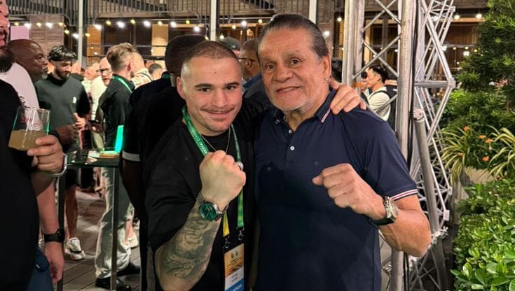 Michael Magnesi con il leggendario Roberto Duran