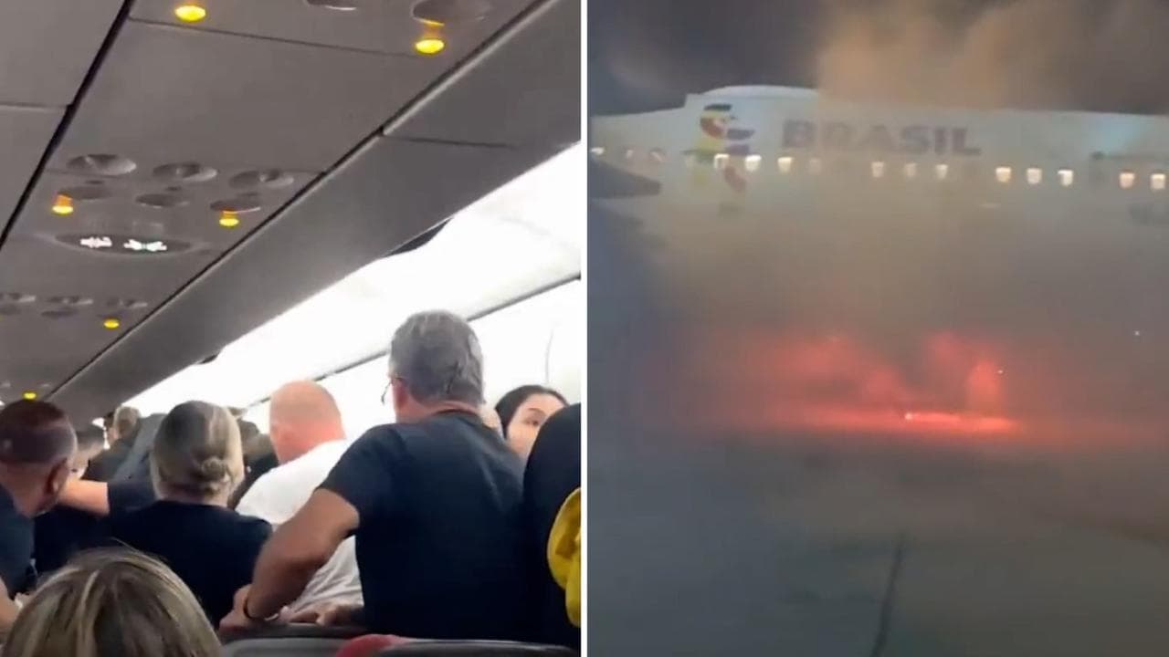 Brasile: aereo in fiamme, l'incendio sulla pista e la paura dei passeggeri a bordo