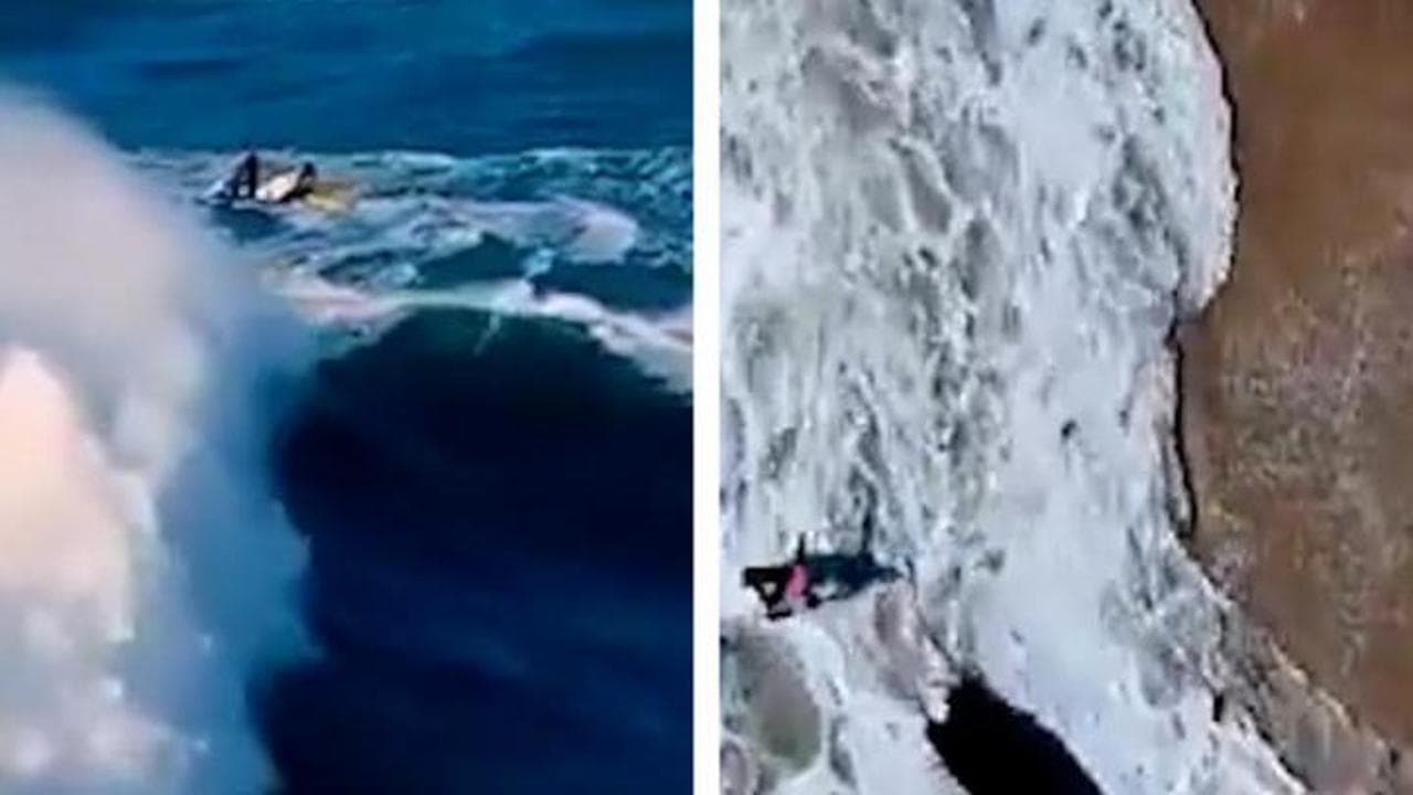 Portogallo, surfista brasiliano viene travolto da un'onda gigante a Nazaré: il salvataggio è estremo