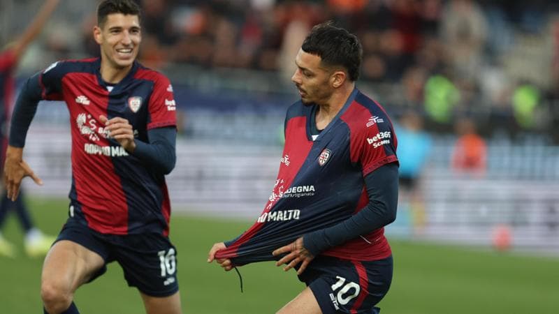 L'esultanza di Gaetano dopo il gol