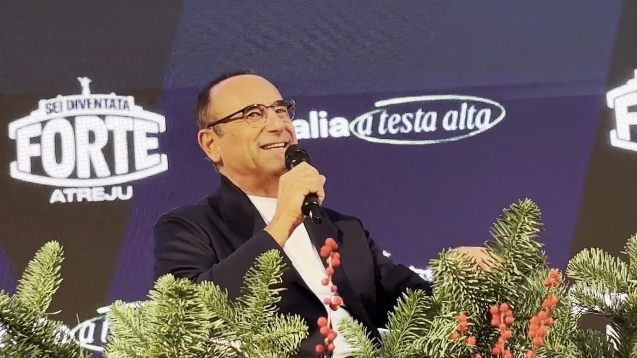 Festa Atreju, Carlo Conti ironizza: "Sono preoccupato, quest'anno poche polemiche su Sanremo"