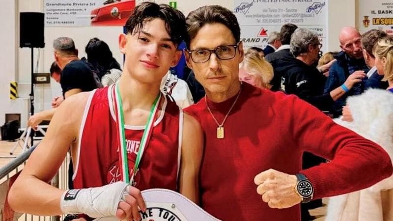 Lorenzo Mattia Berlusconi con il papà Pier Silvio (foto sportmediaset)