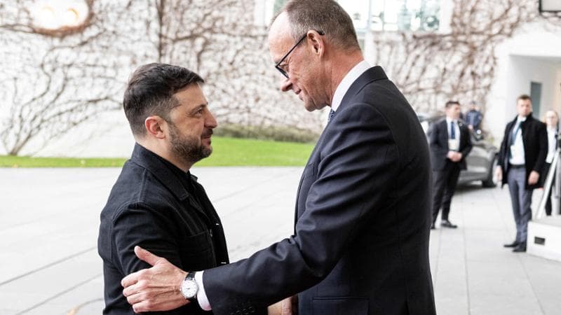 Berlino, 14 dicembre: Volodymyr Zelensky e Friedrich Merz
