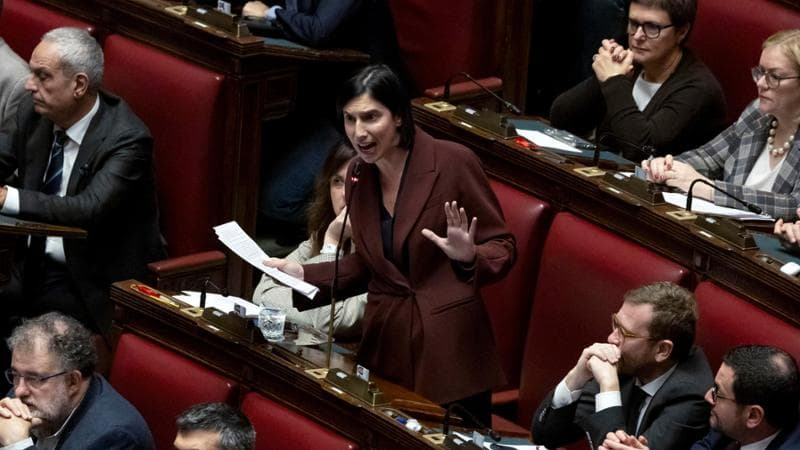 La segretaria del PD Elly Schlein, durante le dichiarazioni di voto. Roma, 17 dicembre 2025. 
ANSA/MASSIMO PERCOSSI