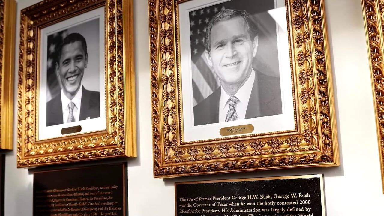 Trump insulta Biden anche nella didascalia della foto nella galleria dei presidenti alla Casa Bianca