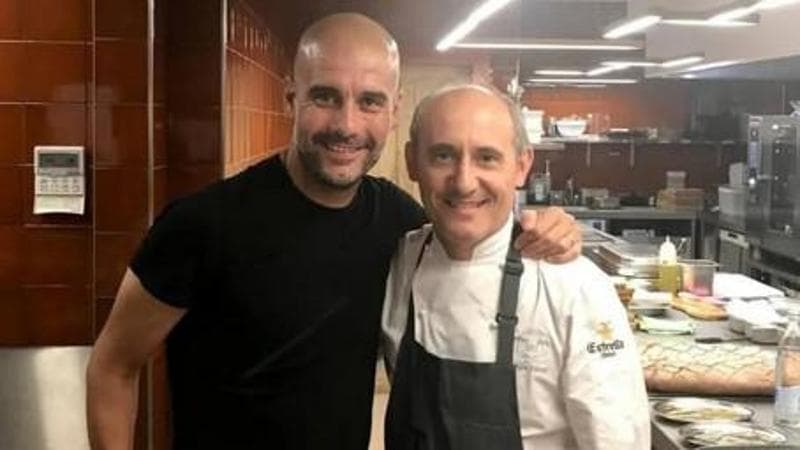 Guardiola con lo chef Paco Perez