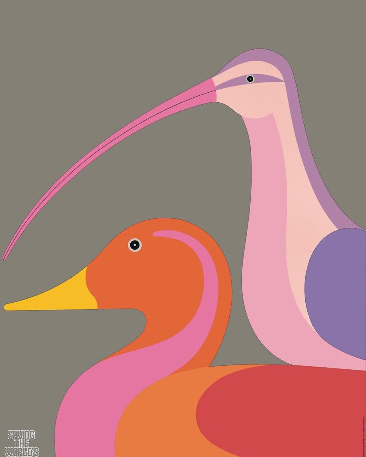 Di Kojima Ry?hei Saving the World's Birds, 1986, stampa offset su carta, International Council for Bird Preservation
