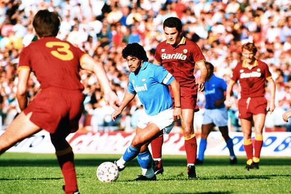 Desideri affronta Maradona all'Olimpico nel 1986