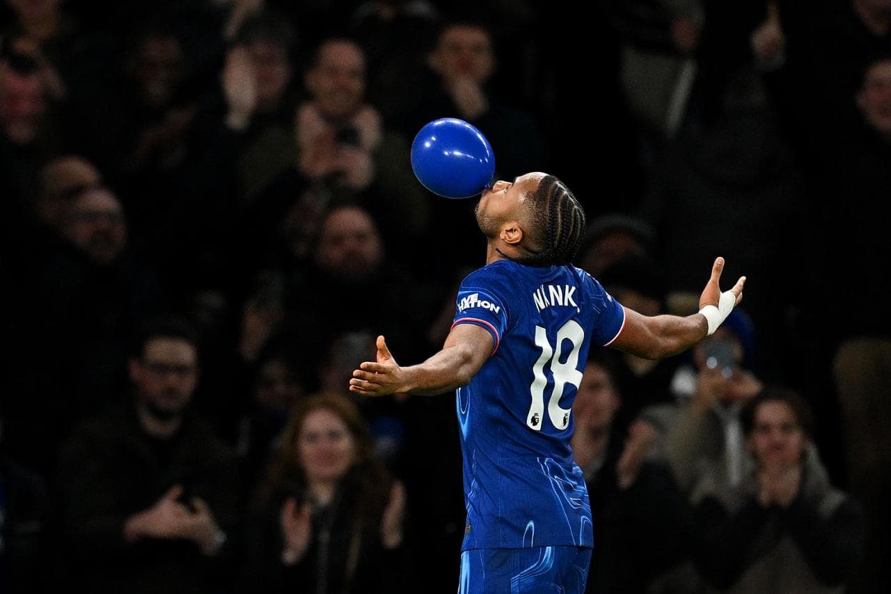 La stessa esultanza di Nkunku a febbraio, quando giocava nel Chelsea