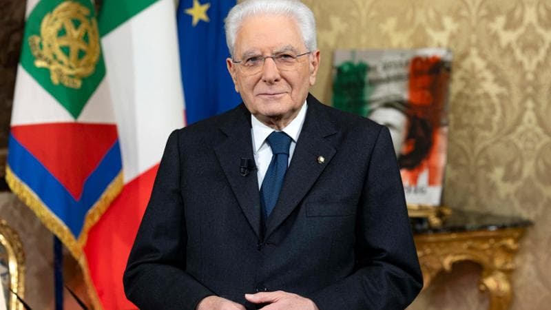 Il Presidente della Repubblica Sergio Mattarella in occasione del discorso di fine anno
