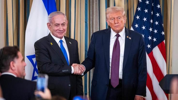 Il Presidente degli Stati Uniti Donald Trump e il primo ministro israeliano Benjamin Netanyahu
