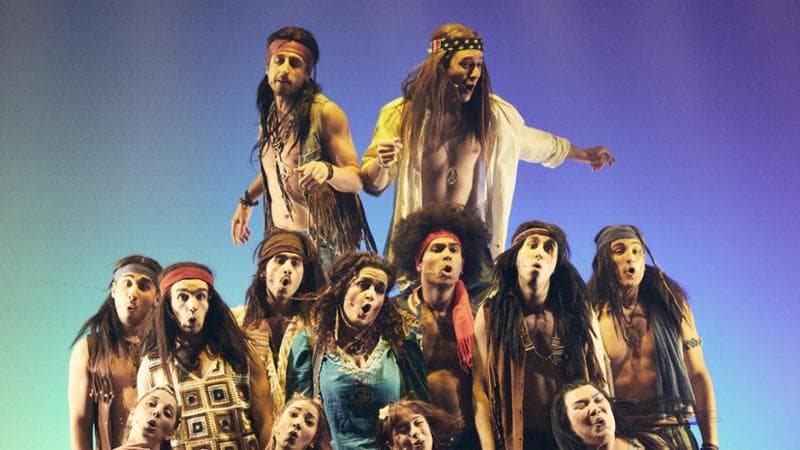 Il cast dello spettacolo "Hair"