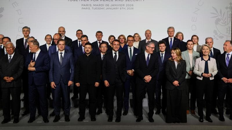 Parigi, 6 gennaio: i leader al vertice dei volenterosi all'Eliseo
