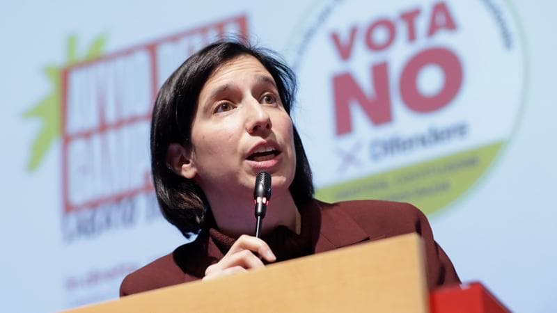 Roma, 10 gennaio: Elly Schlein all'avvio della campagna per il No al referendum sulla giustizia