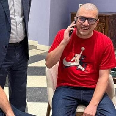 Alberto Trentini (con Mario Burlò) dopo la liberazione