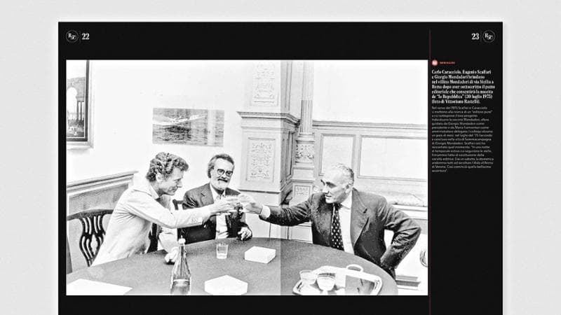 Eugenio Scalfari con Carlo Caracciolo e Giorgio Mondadori&nbsp;
&nbsp;

