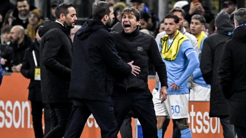 Antonio Conte al momento dell'espulsione