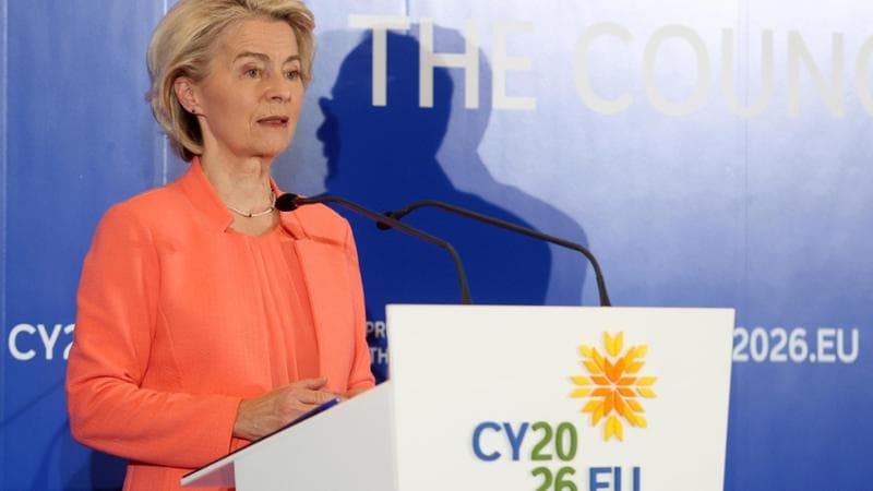 Ursula von der Leyen a Lemesos (Cipro) il 15 grnnaio 2026
