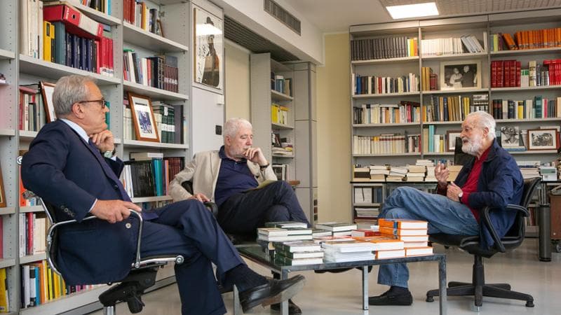 "Grand Hotel Scalfari". Francesco Merlo e Antonio Gnoli, autori del libro-biografia, intervistano Eugenio Scalfari
