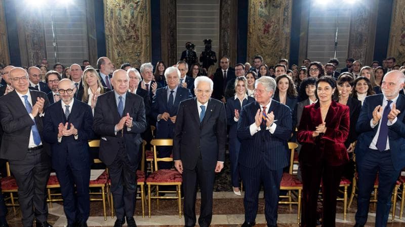 &nbsp;Il Presidente Sergio Mattarella al termine dell'incontro con i Magistrati ordinari in tirocinio&nbsp;
