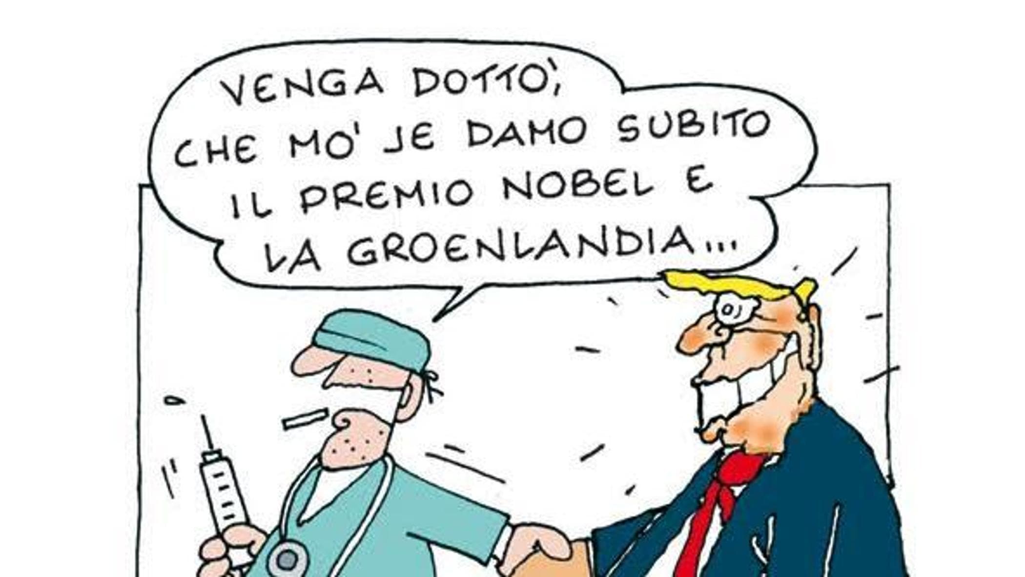 Trump, il Nobel e la Groenlandia: la vignetta di Ellekappa