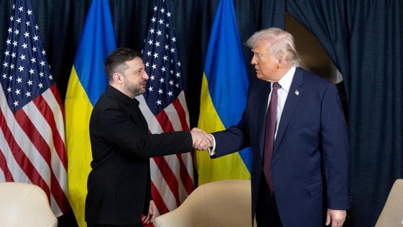 Volodymyr Zelensky e Donald Trump a Davos