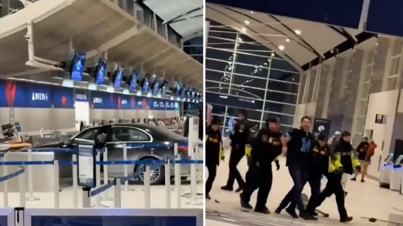 Detroit, l'auto entra nell'aeroporto e si schianta al chek-in: arrestato il conducente