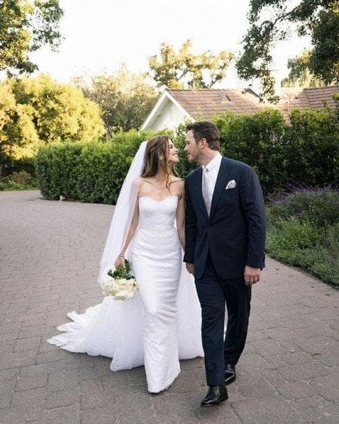 Katherine Schwarzenegger e Chris Pratt nel giorno del loro matrimonio nel 2019