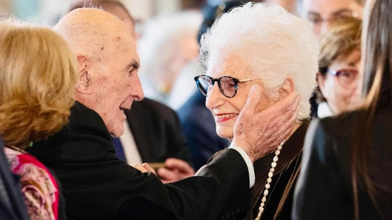 Sami Modiano e la senatrice a vita Liliana Segre