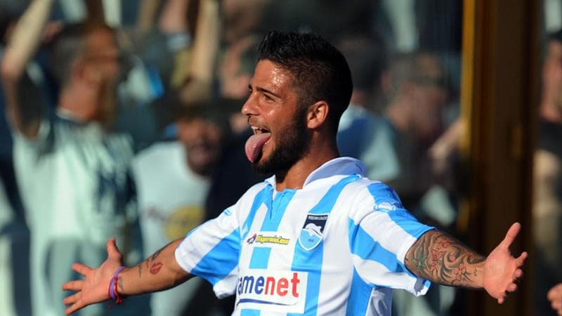 Lorenzo Insigne ai tempi del Pescara, nel 2012