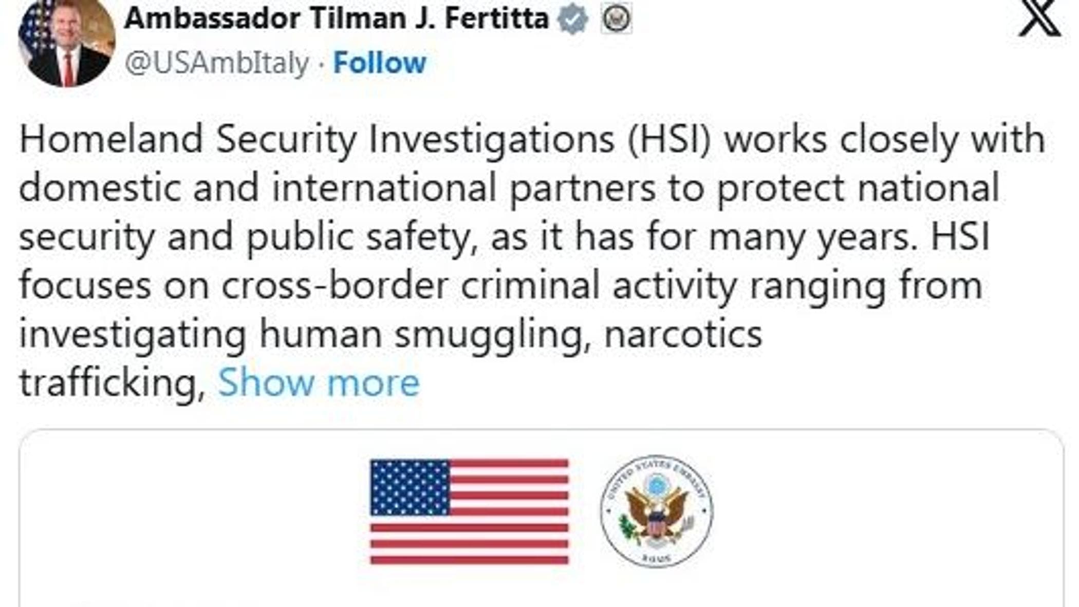 Milano-Cortina, l’ambasciata Usa precisa: “Agenti dell’Ice non saranno di pattuglia”