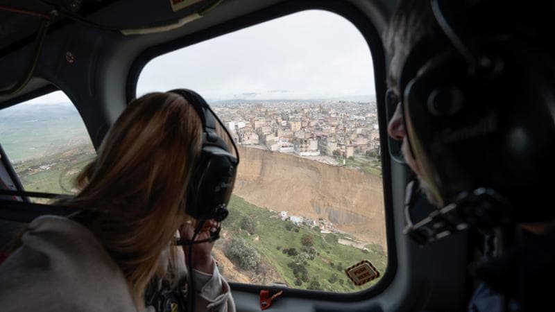 Giorgia Meloni, sorvola la frana a Niscemi&nbsp;causata dall'ondata di maltempo
