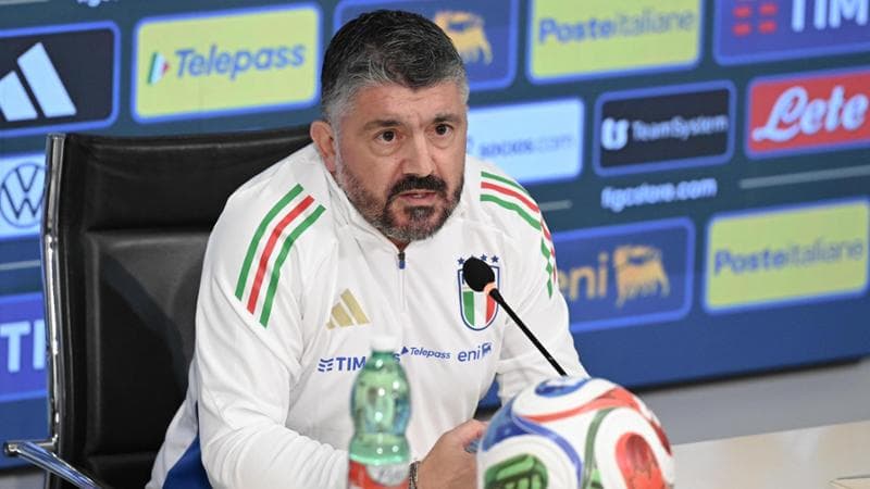 Gennaro Gattuso  Commissario tecnico della Nazionale Italiana  di calcio. durante  conferenza stampa  a Coverciano    in vista della partite  per la qualificazione dei Mondiali del 2026  con Estonia e Israele  Coverciano Firenze  Italia ,07 Ottobre    2025
 ANSA/CLAUDIO GIOVANNINI