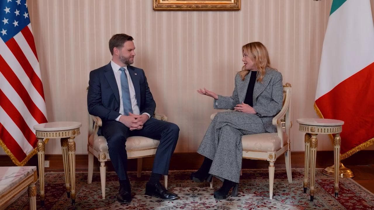 Meloni, faccia a faccia con Vance: "Valori comuni tra Italia e America"