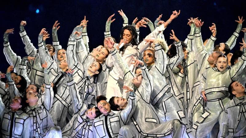 Milano, 6 febbraio: Ghali durante la cerimonia di apertura delle Olimpiadi