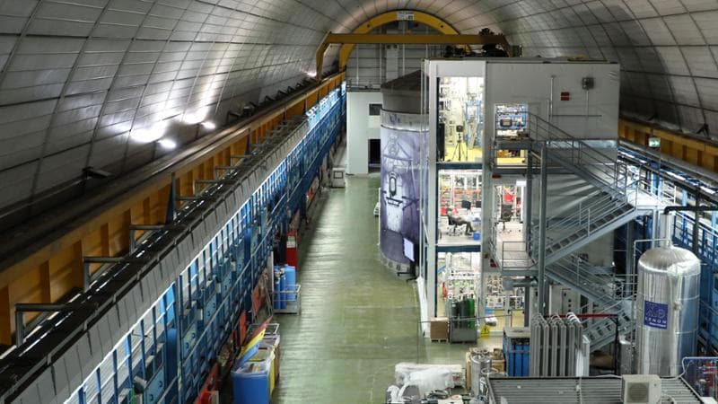 Una delle tre sale dei Laboratori del Gran Sasso